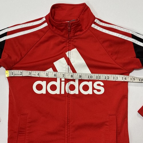 Adidas Track Jacket - Full Zip Up Long Sleeves Red Black White ✅ Logo ✅ Size 6 - Picture 8 of 10