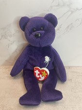 Vtg PRINCESS DIANA 1997 TY Purple Beanie Baby Plush Toy Collectible