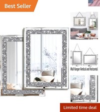 Stunning 2 Piece Wall Mirrors with Diamond Detailing - Perfect for Home Elegance