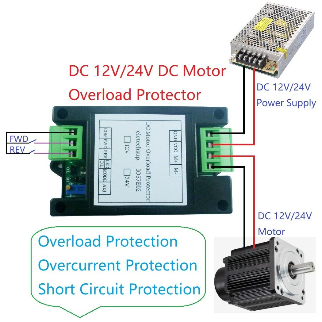 DC 12V/24V DC Motor Overcurrent Overload Protector Module | eBay