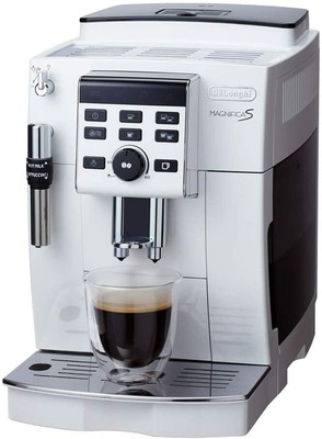 DeLonghi Compact Fully Automatic Coffee Maker White Magnifica S 