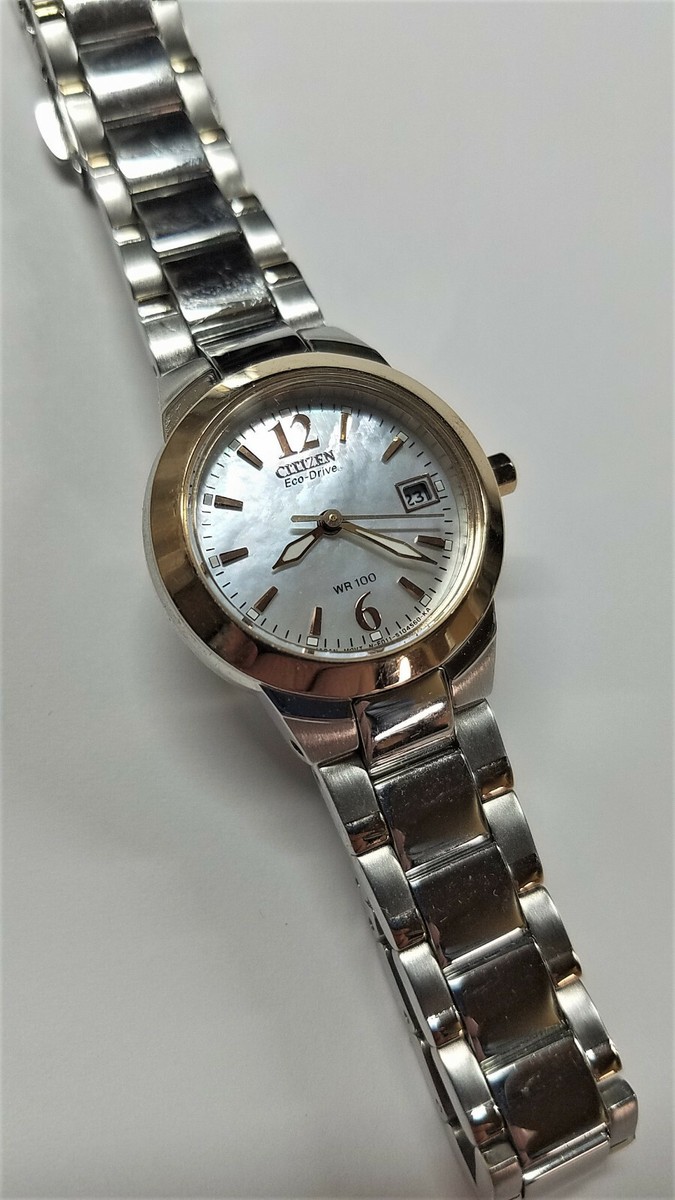 Citizen Womens E011 S070082 Solar Eco-Drive 100 Meter MOP