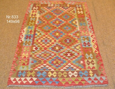 Handgewebter Orient Kelim Afghan Nr.833 - 149x98cm aus 100% Wolle