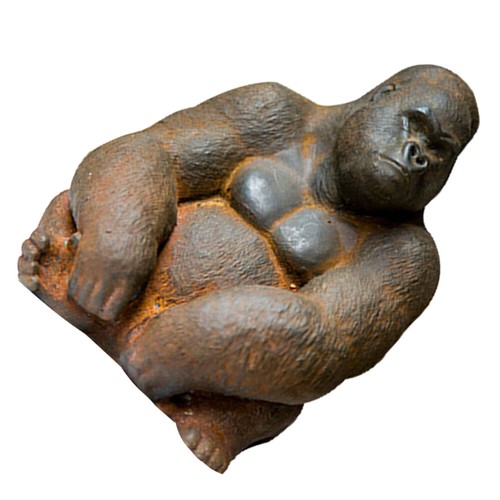 Mini Gorilla Statue Baby Desktop Miniature Animal Shaped Figurine - Picture 4 of 12