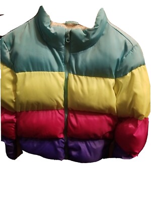 Kids Puffer Jacket Cat Jack Size L Unisex Faux Fur Lined Padded