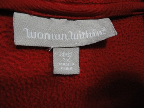 Woman Within Red Fleece Zip Up Jacket Soft w- Pockets Activewear Women's Size 3X - Picture 4 of 7