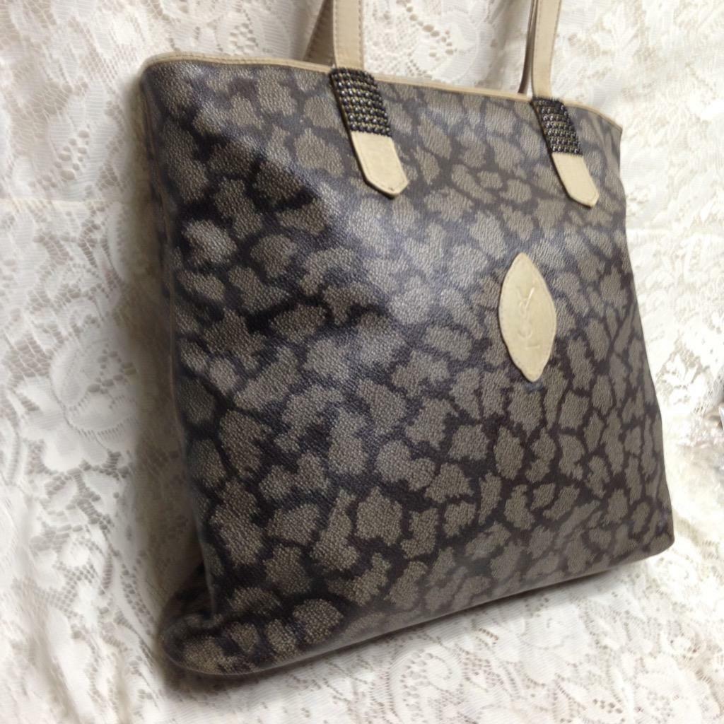 Yves Saint Laurent Borsa a mano grande in tela rivestita 16 pollici x 13 5 pollici x 3 5 pollici