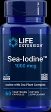 FOUR BOTTLES Life Extension Sea Iodine 1000 mcg 60 vegetarian capsules