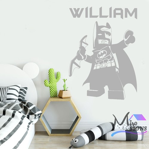 Batman personalisierter Wandsticker mit Namen beliebiger Name Jungen SCHLAFZIMMER KINDERZIMMER - Bild 3 von 26