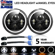 Pair 7" LED Headlights For Toyota Land Cruiser HZJ75 60 70 73 75 78 79 Series