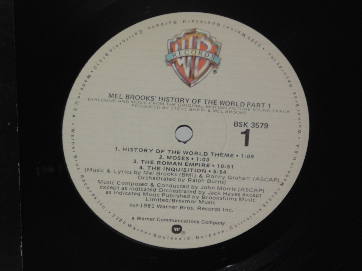 History of the World Part I OST 米盤LP HISTORY OF THE WORLD PART 1 LP OST VG+ Plays Well 1981 Mel Brooks
