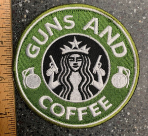 Embroidered "Guns And Coffee" Tactical Patch