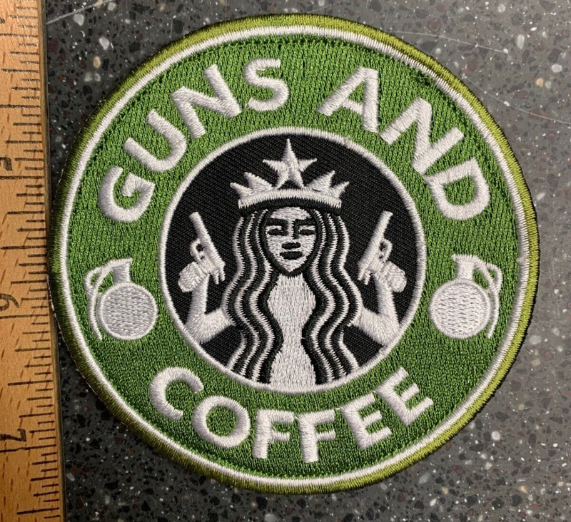 Embroidered "Guns And Coffee" Tactical Patch