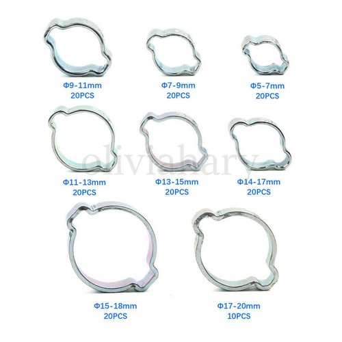 150x Double Ear Clamp O Clips Kit Crimp Air Silicone Petrol Water Fuel Hose Pipe - Picture 2 of 3