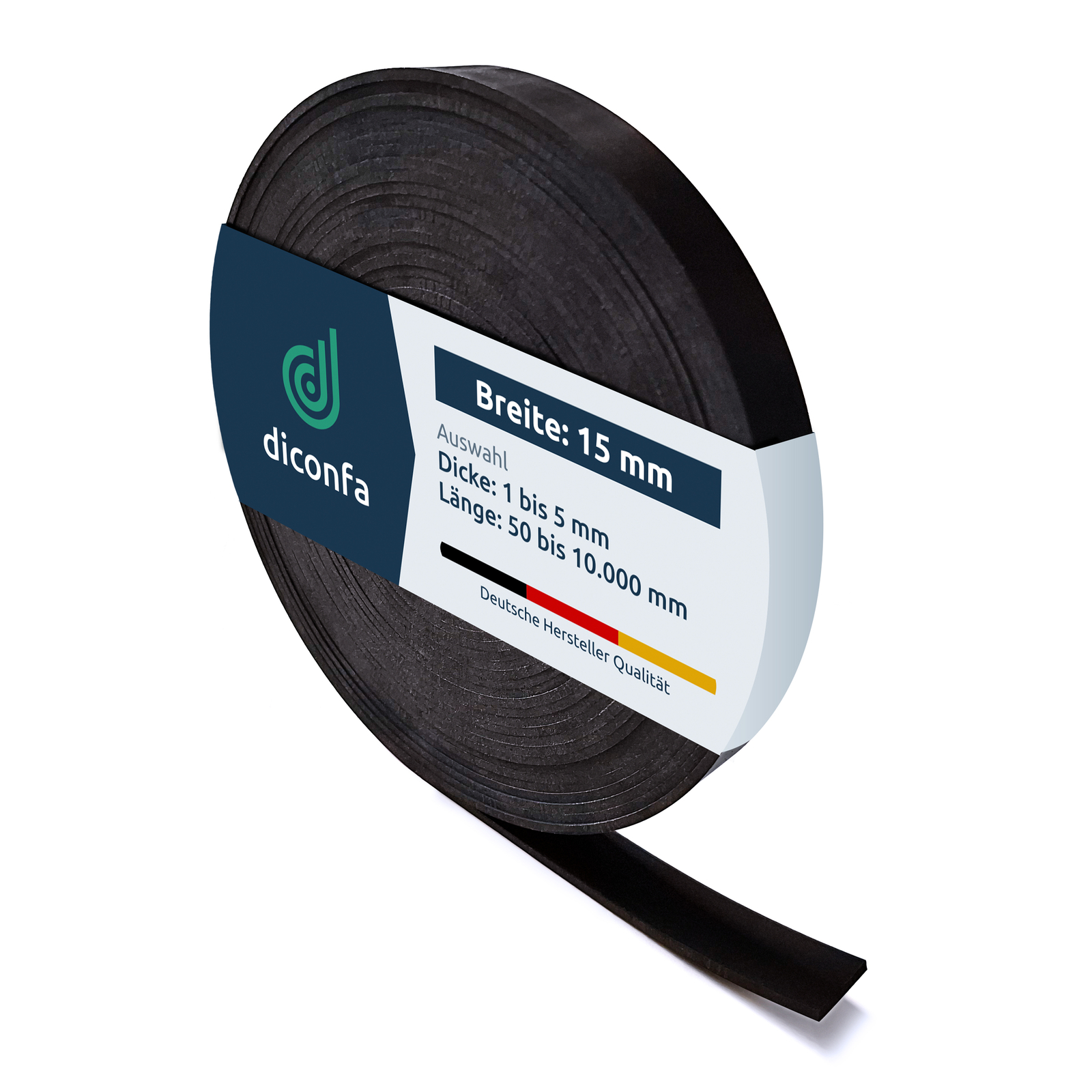 Gummistreifen 15mm 1,5cm breit - 1mm 1,5mm 2mm 3mm dick - LÄNGE 0,05m bis 10m