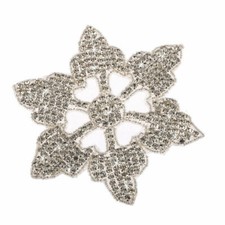 CraftbuddyUS DM12 Iron On Diamante Crystal Beaded Motif Hot Fix Applique Patch
