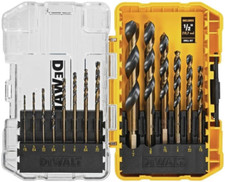 DEWALT 14-Pc Black  Gold Drill Bit Set 135  Split Point HSS Plastic Wood Metal