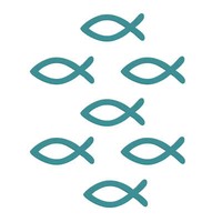 18 Holz Fische Streuartikel Taufe Kommunion Streudeko Tischdeko DunkeltüRkis