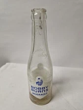 Vintage Bobby Burns Beverages Painted Label Soda Pop Bottle 7 Fl Oz 