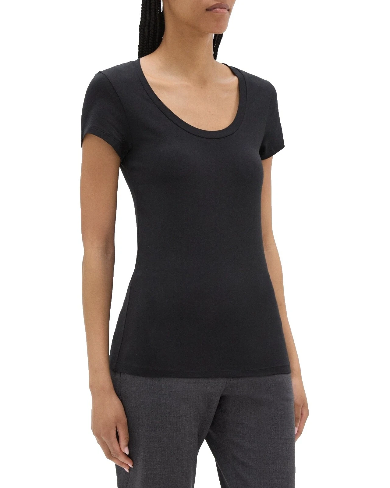 Mezcla de algodón Theory negro Tops para mujer