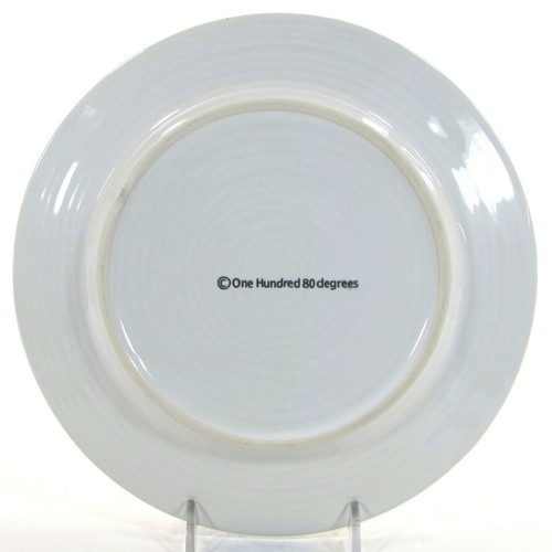 One Hundred 80 Degrees BUCK DEER 8.5" Salad Plate White Black Distressed - Picture 4 of 10