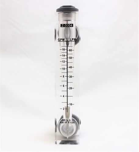 4 Panel Flowmeter Water Flow Meter ROTAMETER 2-16 GPM - Afbeelding 1 van 5