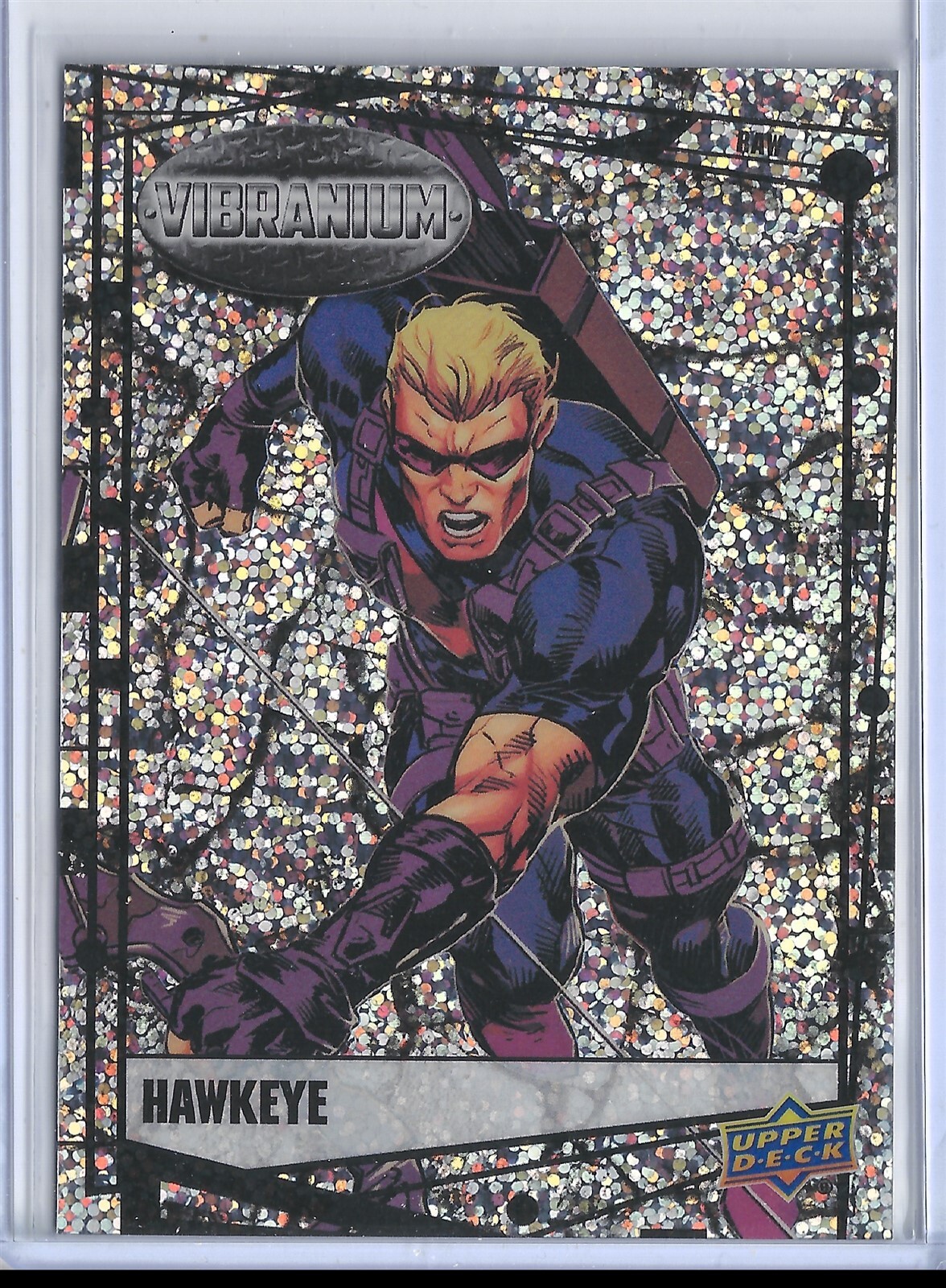 2015 Marvel Vibranium Raw Refractor Parallel #76 Hawkeye Upper Deck SKC