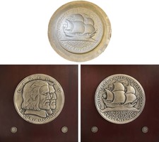 UNIQUE 1936 Long Island U.S. Commem 50C Plaster & Galvanos Front Page COIN WORLD