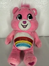 10” Basic Fun Care Bears Cheer Bear Plush Stuffed Animal Rainbow Glitter Belly