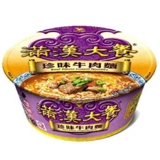 (4 BOWLS) UNI-PRESIDENT BEEF FLAVOR INSTANT NOODLES 187g 台灣 統一 滿漢大餐 珍味牛肉麵 (4碗)