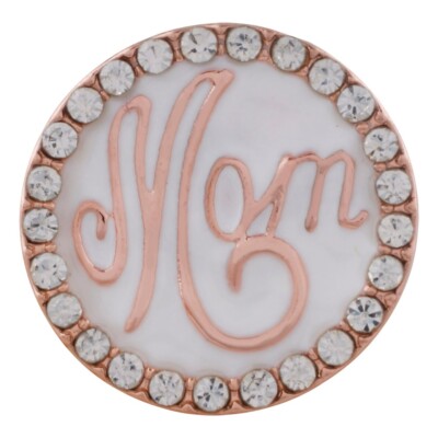 Snap Jewelry Mom Rhinestone Rose Gold Base 18-20mm Fits Ginger Charm Accessory