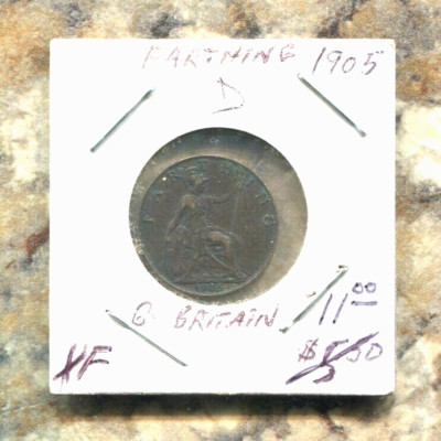 GREAT BRITAIN - BEAUTIFUL HISTORICAL EDWARD VII BRONZE  FARTHING, 1905, KM# 792