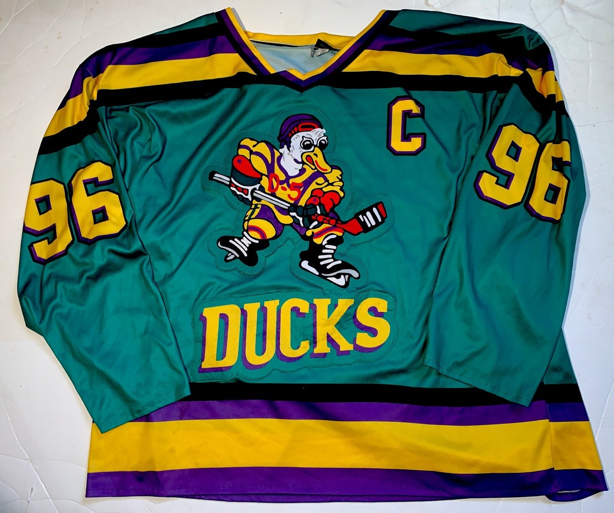 Disney Mighty Ducks NHL Hockey Jersey Charlie Conway #96 Size Adult X-Large