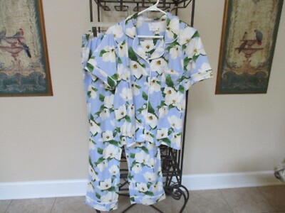 BedHead Periwinkle Floral Short Sleeve & Pants Pajama Set Size Medium NWOT