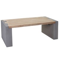 Couchtisch MCW-A15, Beton-Optik Tanne Holz Rustikal Massiv 46X122X60Cm