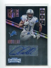2016 Contenders NFL Ink Autograph Gold Ameer Abdullah/25 Nebraska / Lions