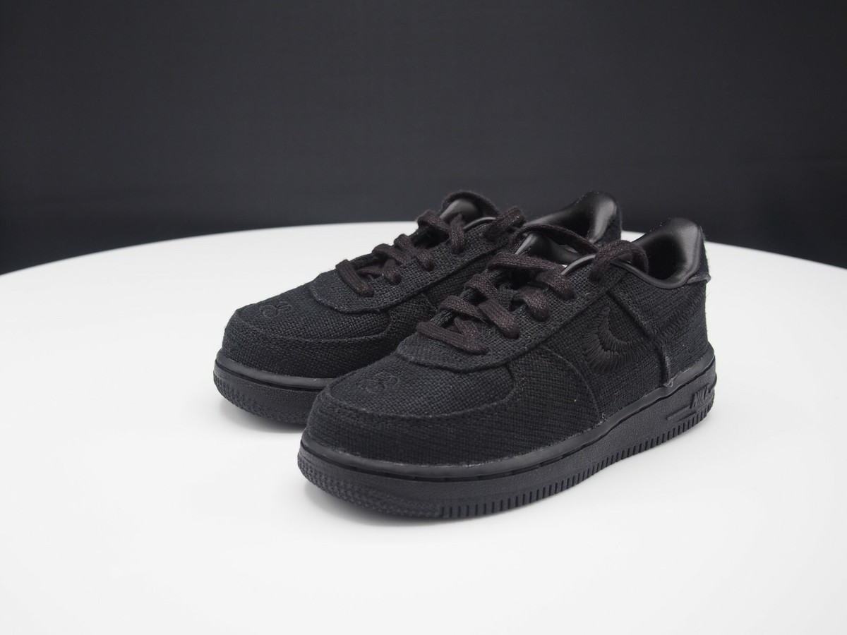 Nike x Stussy Air Force 1 Black DC8306-001 Toddler size 9C | eBay