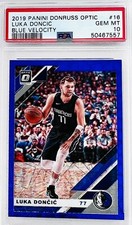 2019 Panini Donruss Optic Luka Doncic Blue Velocity Prizm Card #16 PSA 10 💎 Gem