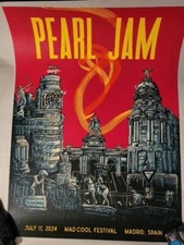 Pearl Jam Poster Mad Cool - Madrid  July 11 2024 - Villy Villian - Show Edition