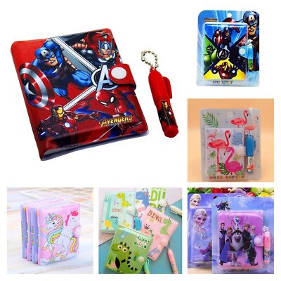 Mini notebook with cute pen Spiderman flamingo notebook for Kids