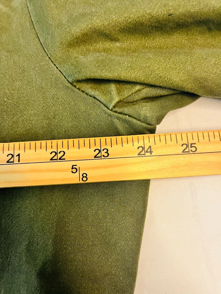 CHAQUETA PARKA JACK JONES Hombre Talla L Grande Verde Oliva Forrada Capucha Marrón Abrigo Foto 4 de 4