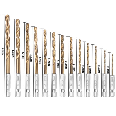 10PCS 1.5mm-13mm HSS Drill Bits Coated Twist Hex Quick Change Woodworking Metal Drill Bit (Size : 1.5mm 10pc - View #12