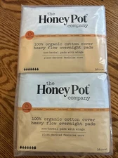 100% Organic Cotton Cover Heavy Flow Overnight Pads, 16 Count - 2 Packs