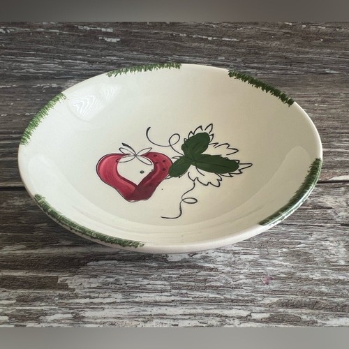 Blue Ridge Southern Pottery Decorative Strawberry Sundae Shallow Bowl Vintage - Picture 2 of 9