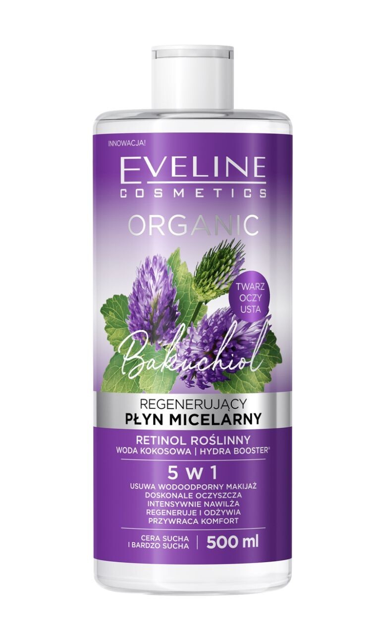 EVELINE COSMETICS ORGANIC BAKUCHIOL micellar Water for the face, 500 ml