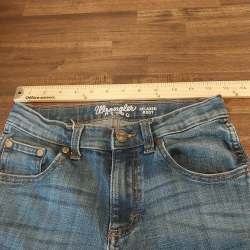 Wrangler Retro Jeans Youth Boys 12 Relaxed Boot 25x27 Adjustable Waist Whiskers - Picture 7 of 10