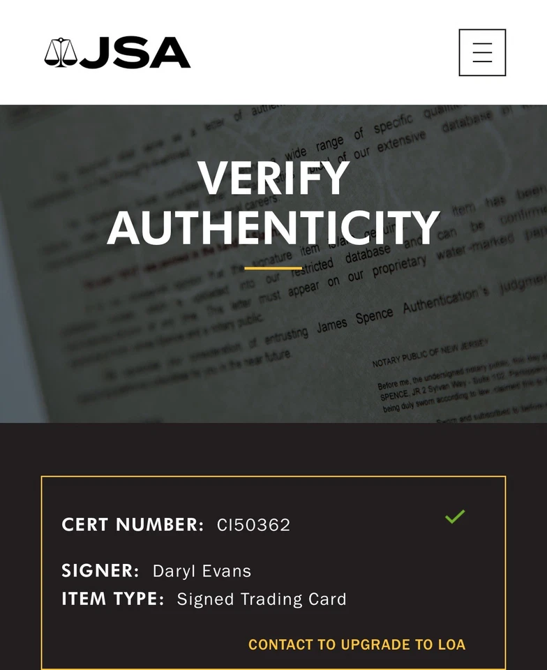 Tarjeta firmada por Daryl Evans UD cubierta superior OBRAS MAESTRAS CERTIFICADO DE AUTENTICIDAD JSA IP automático LA Kings a Foto 3 de 3