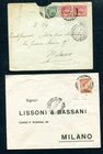 LIBYA 1919 two b. aff.te ann. TRIPOLI D'AFRICA for Milan