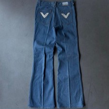 Vintage 70s Ste. Lvcien Bell Bottom Flare Jeans Blue Denim Hippie Talon 42 NWT