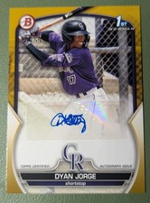 Dyan Jorge 2023 Bowman - Paper Prospect Autographs #PPA-DJ Gold Auto #49/50